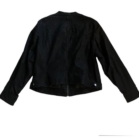 New TORRID Black Coated Biker Moto Jacket Size 2 - Picture 4 of 6